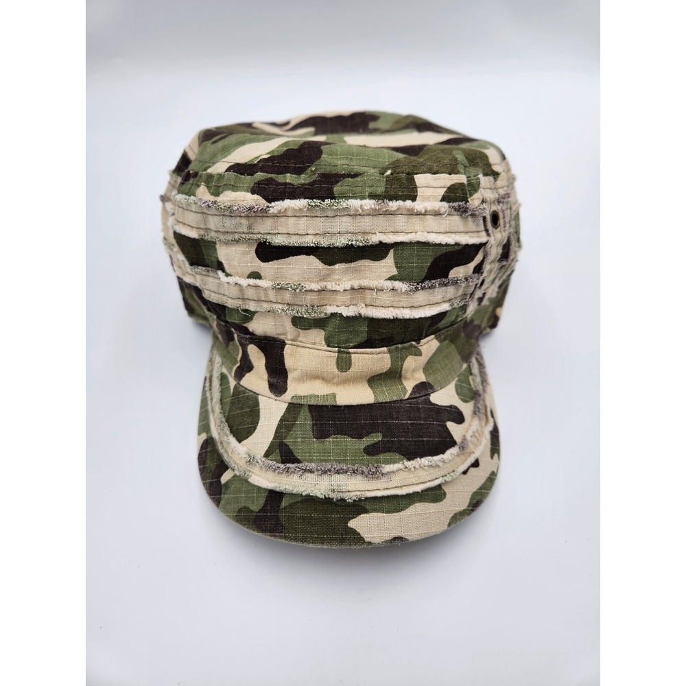 D&Y 100% Cotton‎ Camo Woman's Hat Elastafit Cute Fashionable Green Tan